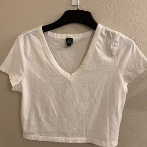 Women's White Crop-top